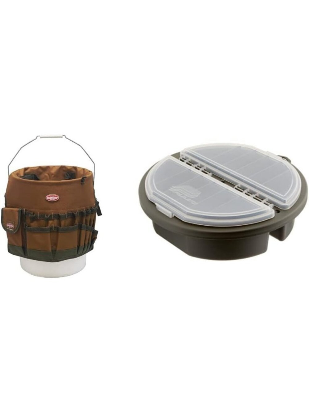 Versatile Bucket Tool Organizer & Topper Set - Brown & OD Green/Clear, Perfect
